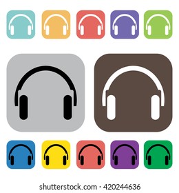 Headset symbol icons set.Vector illustration