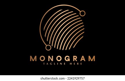 Servicios de centros de llamadas de tecnología de audífonos Plantilla de logotipo del vector de monograma abstracto