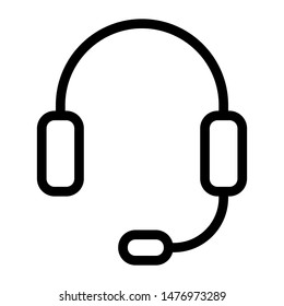 headset thin line vector icon