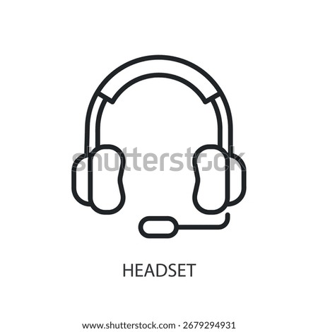 Headset thin line vector icons.