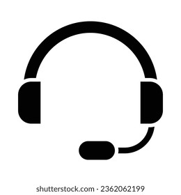 Headset Vector Glyph Icon For Personal And Commercial Use.
