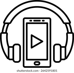 Headset vector icon. Can be used for printing, mobile and web applications.