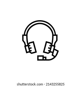 headset vector icon. computer component icon outline style. perfect use for logo, presentation, website, and more. simple modern icon design line style