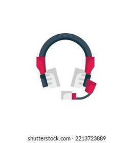 headset vector icon. computer component icon flat style. perfect use for logo, presentation, website, and more. simple modern icon design flat style