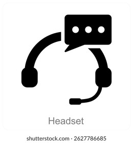 Headset vector icon concept design