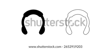Headset vector icon. Headphone filled flat sign, dj minimal symbol, headset silhouette, wireless head phone pictogram, ear phone filled icon