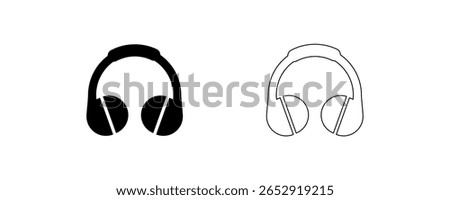 Headset vector icon. Headphone filled flat sign, dj minimal symbol, headset silhouette, wireless head phone pictogram, ear phone filled icon