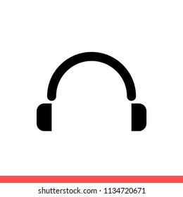 Headset vector icon, headphones symbol. Simple, flat design for web or mobile app