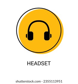 Vector de auriculares. Ilustración de icono de auriculares en fondo blanco. Vector de material.
