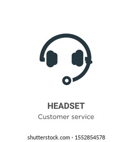 Headset vector icon on white background. Flat vector headset icon symbol sign from modern customer service collection for mobile concept and web apps design.