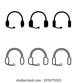 Headset vector icon on white background