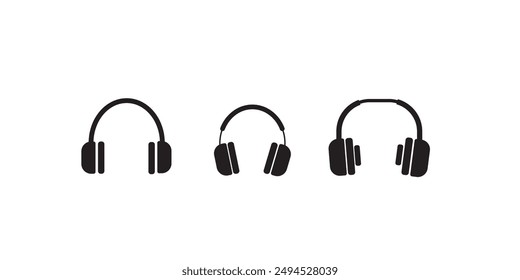 Headset-Vektorgrafik-Symbolsatz. Headset-Zeilensymbol. Helpdesk-Vertreter-Kopfhörer-Zeichen. Call-Center-Headset-Symbol