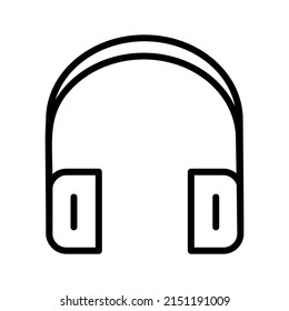Headset vector icon, useful for listening to music, audio and more connected to your phone. Editable black line vector illustration.