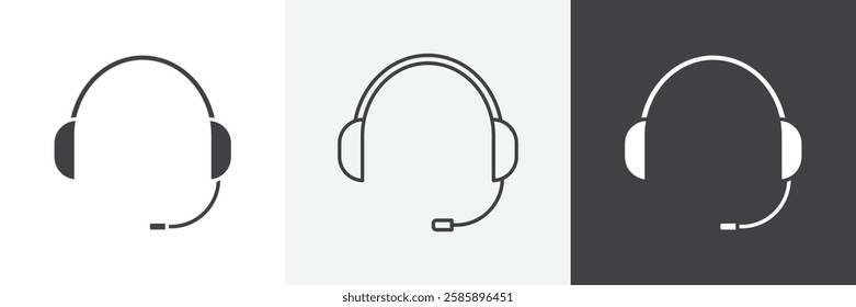 Headset vector icons collection graphic designs for ui designs