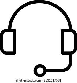headset vector illustration isolated on a transparent background. stroke vector icons for concept or web graphics.