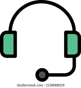 Headset, Vektorgrafik einzeln auf transparentem Hintergrund. Strich-Vektorsymbole für Konzept- oder Web-Grafiken.