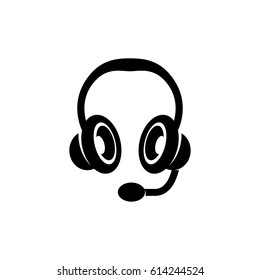 Headset vector logo illustration isolated sign symbol. Icon pictogram for web graphics