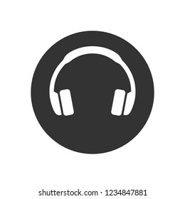 headset vector logo. music icon.