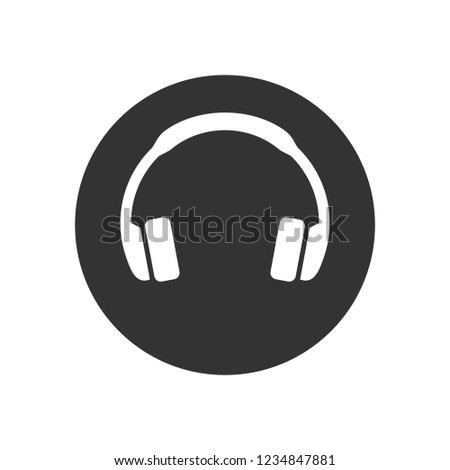 headset vector logo. music icon.