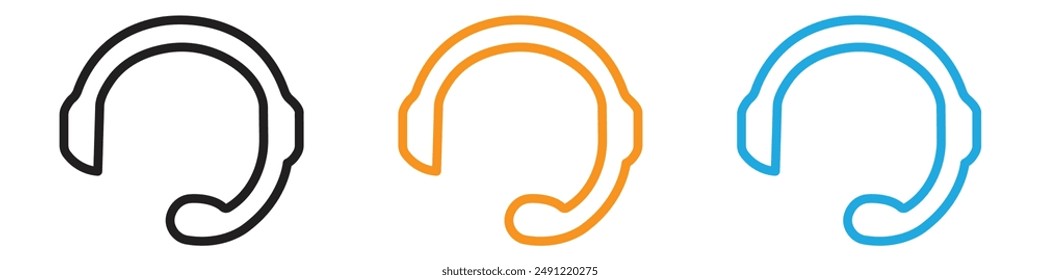 Colección de conjunto de logotipo de Vector de auriculares para App de Web ui