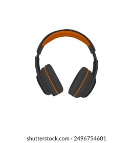 Headset vector, premium white background black color headphones