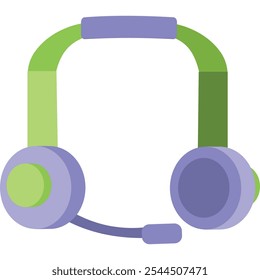 Headset vector technical support center flat icon