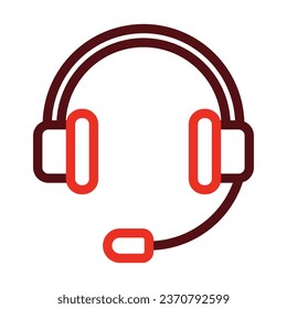 Headset Vector Thick Line Two Color Icons For Personal And Commercial Use.
