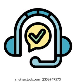 Rahmenvektorgrafik des Headset-Garantiesymbols. Zertifikatsausweis. Geldqualitätsflaeche