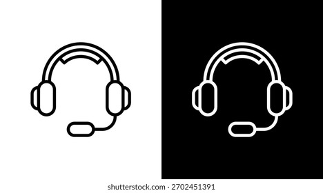 Headset White Icon Set Design