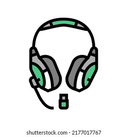 Headset Wireless Video-Spiel Farbe Symbol Vektorgrafik. Headset Wireless-Videospiel-Schild. einzelne Symbolillustration