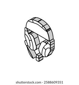 headset wireless video game isometric icon vector. headset wireless video game sign. isolated symbol illustration