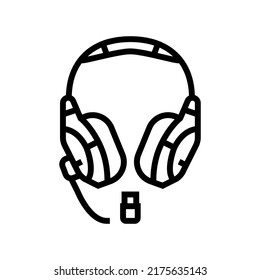 headset wireless video game line icon vector. headset wireless video game sign. isolated contour symbol black illustration