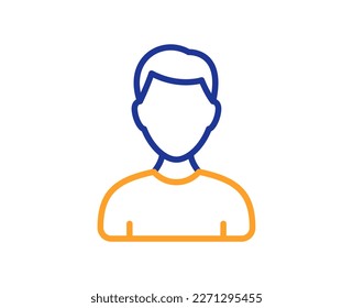 Icono de línea de encabezado. Signo de marcador de posición de avatar. Símbolo de perfil de usuario. Concepto colorido del contorno de línea delgada. Icono de imagen de la cabeza de estilo lineal. Trazo editable. Vector