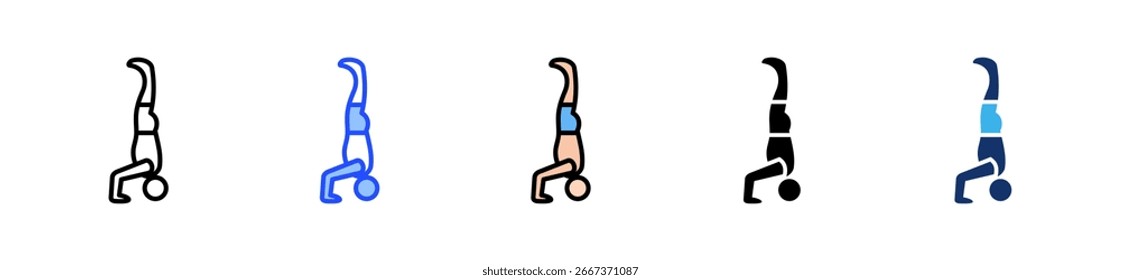 Coleção De Ícones Headstand Com Vários Estilos
