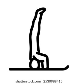 headstand sirsasana yoga line icon vector. headstand sirsasana yoga sign. isolated contour symbol black illustration