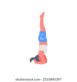 Headstand Yoga ícones planos, ilustração de vetor