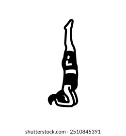 Cabecera Yoga Glyph Icon, Ilustración vectorial