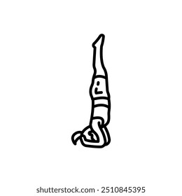 Kopfstand Yoga Gliederungssymbol, Vektorgrafik