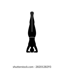 Headstand Yoga Pose Balance Strength Focus Icon