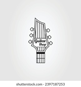 headstock guitar logos or bass for shop logo vector illustration design