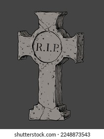 Headstone and Gravestone Drawing Illustration