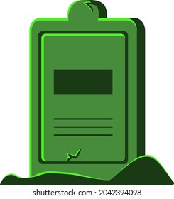 headstone, green vector illustration, eps 8