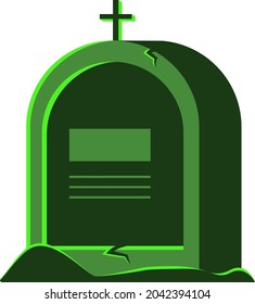 headstone, green vector illustration, eps 8