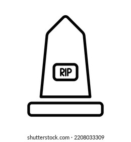 headstone Halloween spooky rip outline illustration       