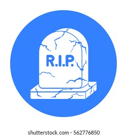 Headstone icon in black style isolated on white background. Black and white magic symbol stock vector illustration.
