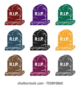 Headstone icon in black style isolated on white background. Black and white magic symbol stock vector illustration.