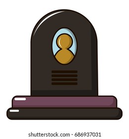 Headstone icon. Cartoon illustration of headstone vector icon for web design