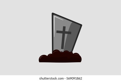 Headstone icon with cross