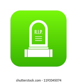 Headstone Icon Digital Green For Any Design Isolated On White Vector Illustration