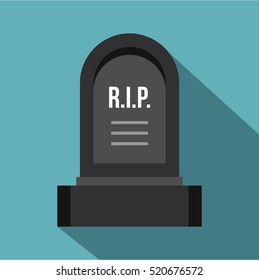 Headstone Icon. Flat Illustration Of Headstone Vector Icon For Web